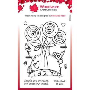Woodware Craft Collection Clear Stamp Set - Round Blooms [FRS968]