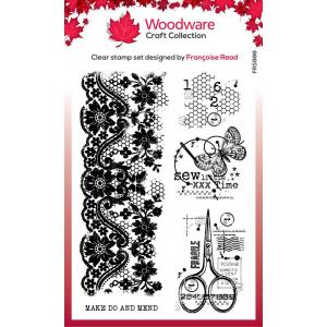 Woodware Craft Collection Clear Stamp Set - Sew Little Time [FRS988]