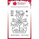 Woodware Craft Collection Clear Stamp Set - Wooden Snowman [FRS1060]