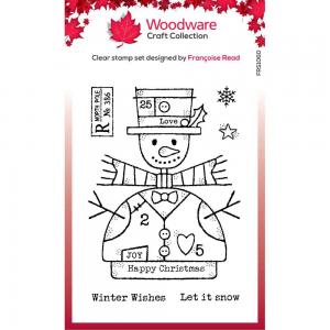 Woodware Craft Collection Clear Stamp Set - Wooden Snowman [FRS1060]