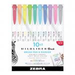 Zebra Mildliner Double Ended Brush Pens Set Of 10 [79101]
