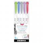 Zebra Mildliner Double Ended Brush Pens Set Of 5 - Cool & Refined [79205]