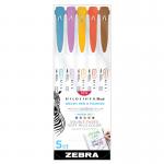 Zebra Mildliner Double Ended Brush Pens Set Of 5 - Warm Colors [79305]