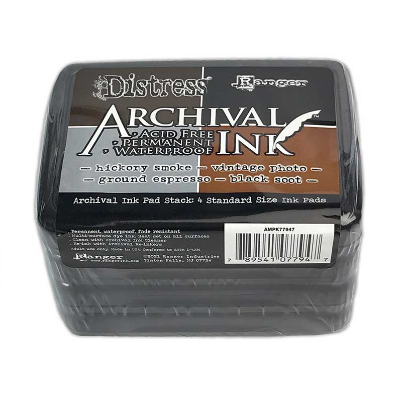 Tim Holtz Distress Archival Ink Pad 4 Pack - Basics [AMPK77947] - Image 2