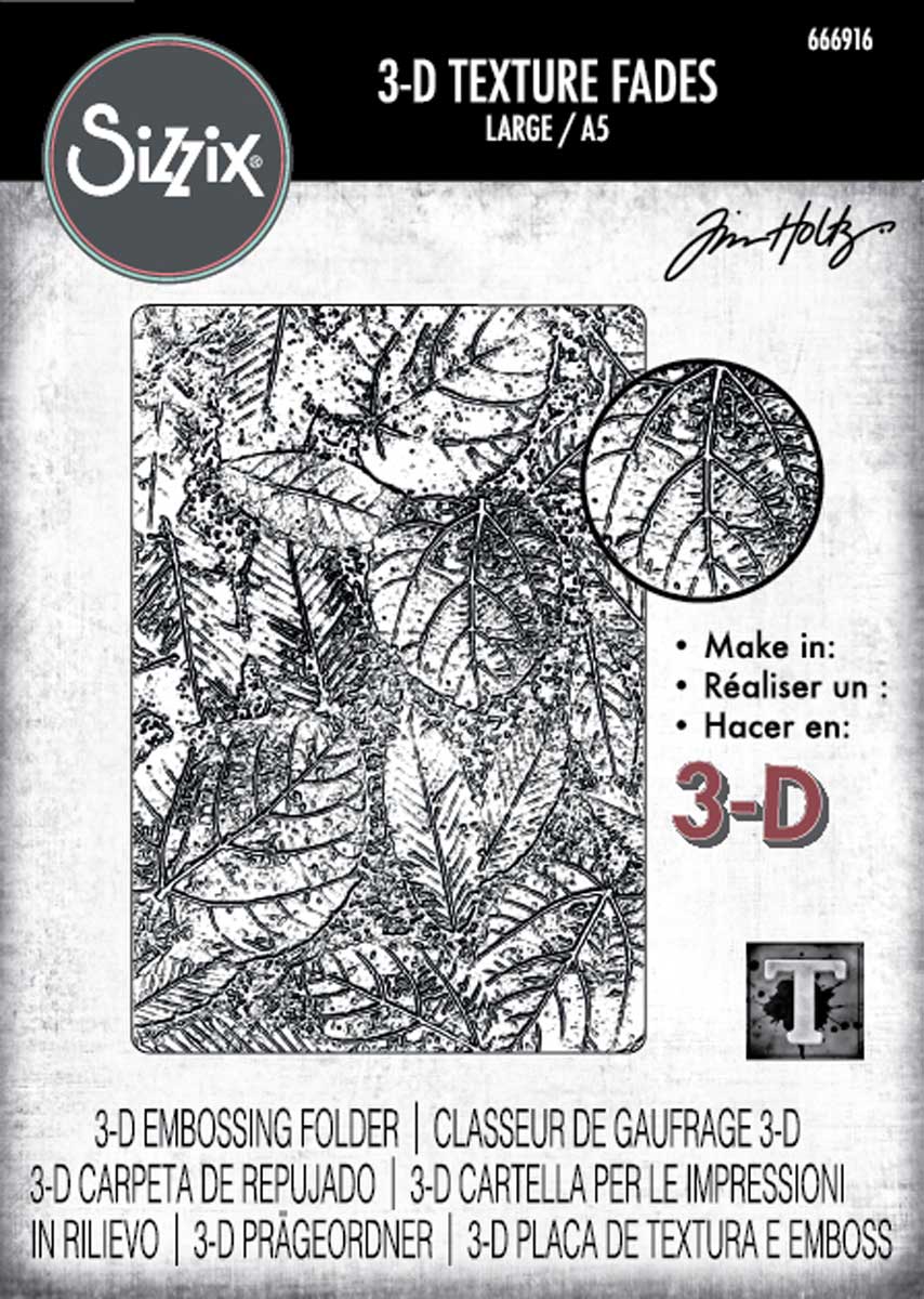 Tim Holtz Sizzix 3D Texture Fades - Foliage, Large [666916]