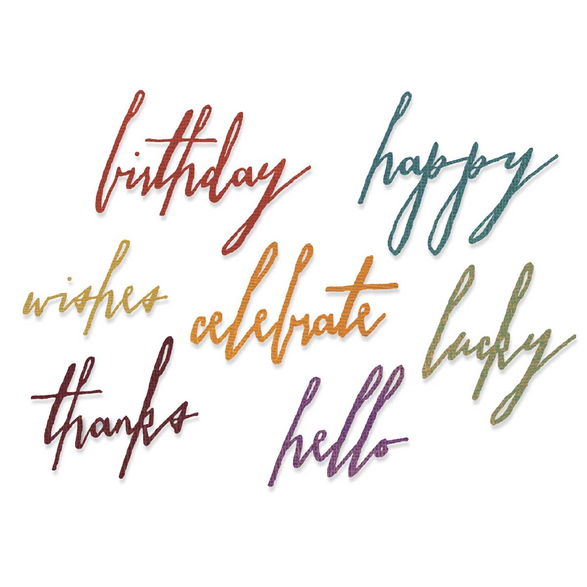 Tim Holtz Sizzix Thinlits - Handwritten Celebrate [660215] - Image 3