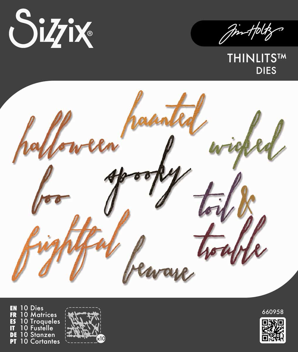 Tim Holtz Sizzix Thinlits - Handwritten Halloween [660958]