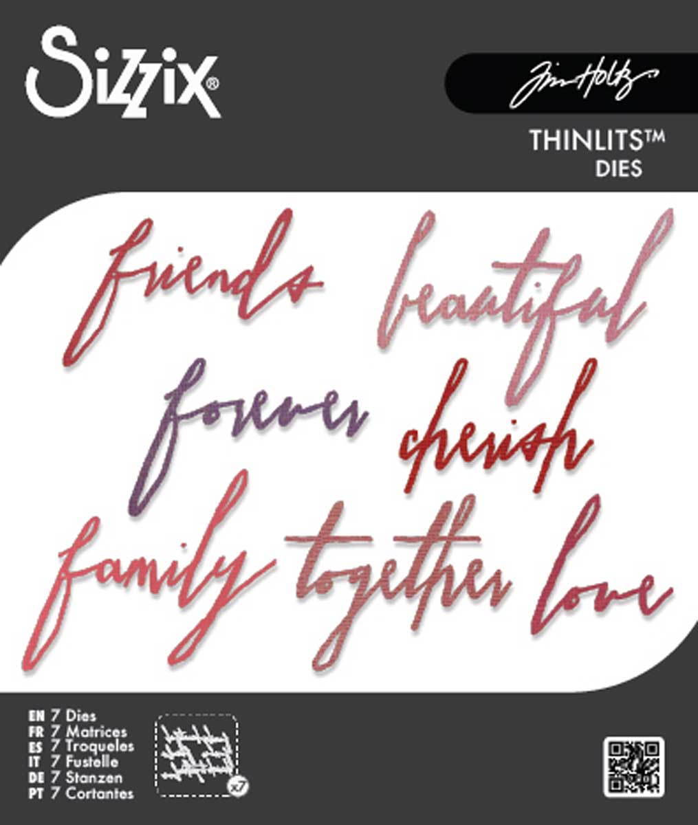Tim Holtz Sizzix Thinlits - Handwritten Love [660218]
