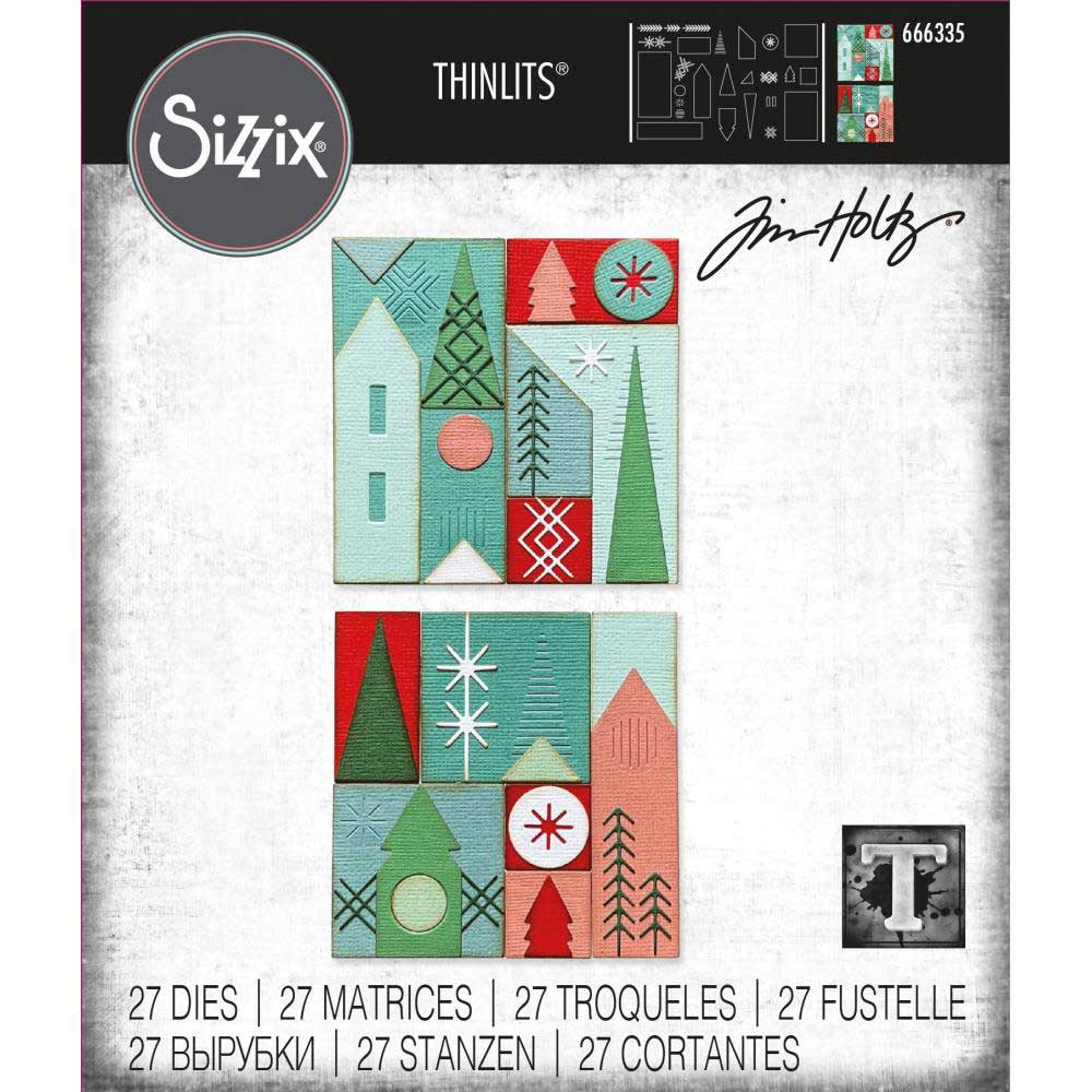 Tim Holtz Sizzix Thinlits - Holiday Blocks [666335]