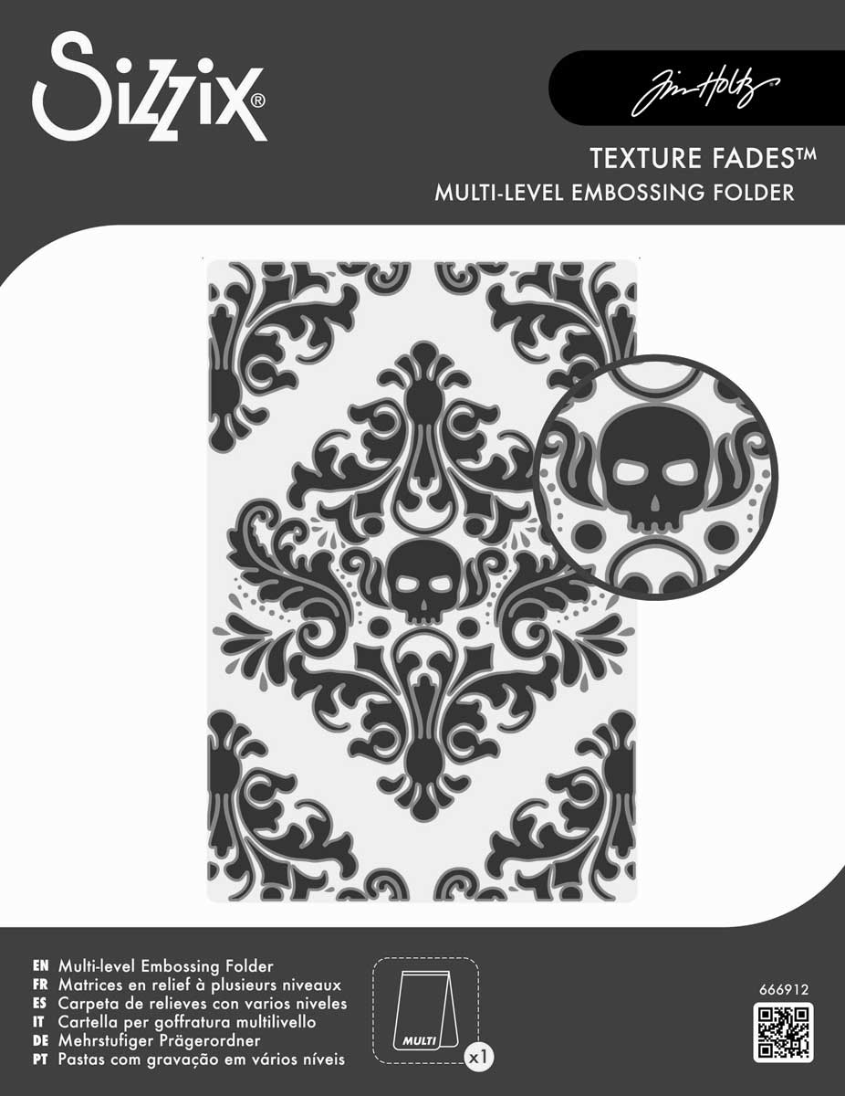 Tim Holtz Sizzix Vault Multi-Level Texture Fades - Skull [666912]