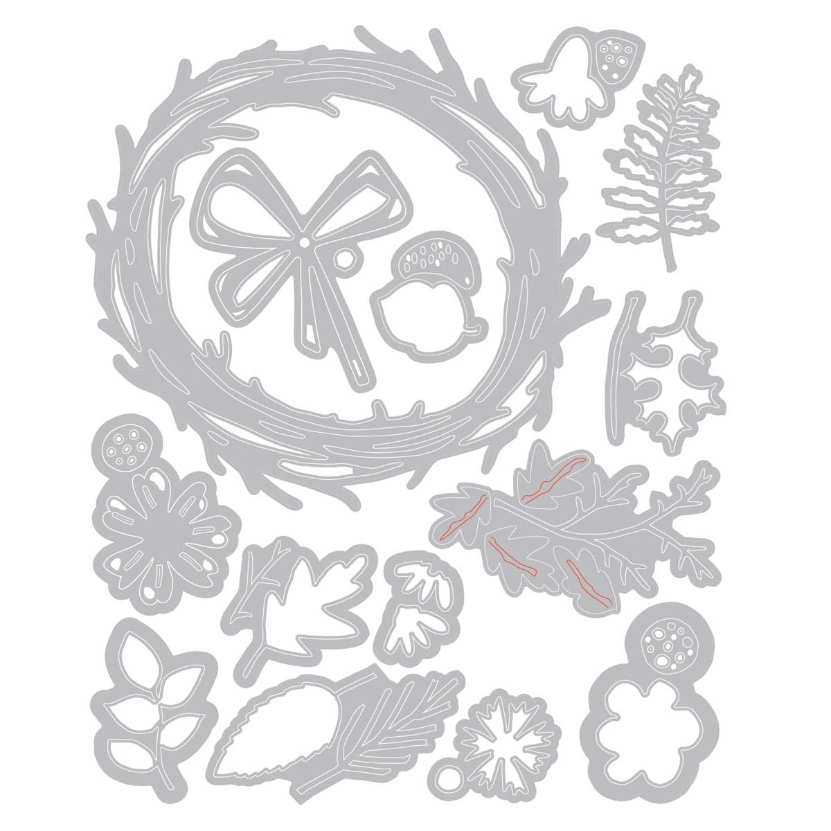 Tim Holtz Sizzix Vault Thinlits Dies - Foliage Wreath [666682] - Image 2