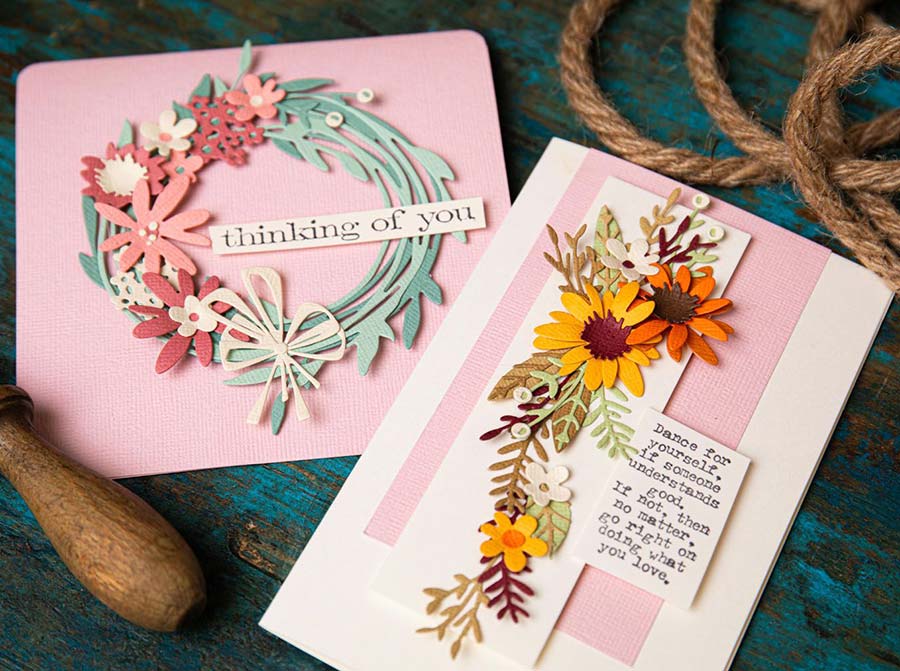 Tim Holtz Sizzix Vault Thinlits Dies - Funky Floral Wreath [666563] - Image 3