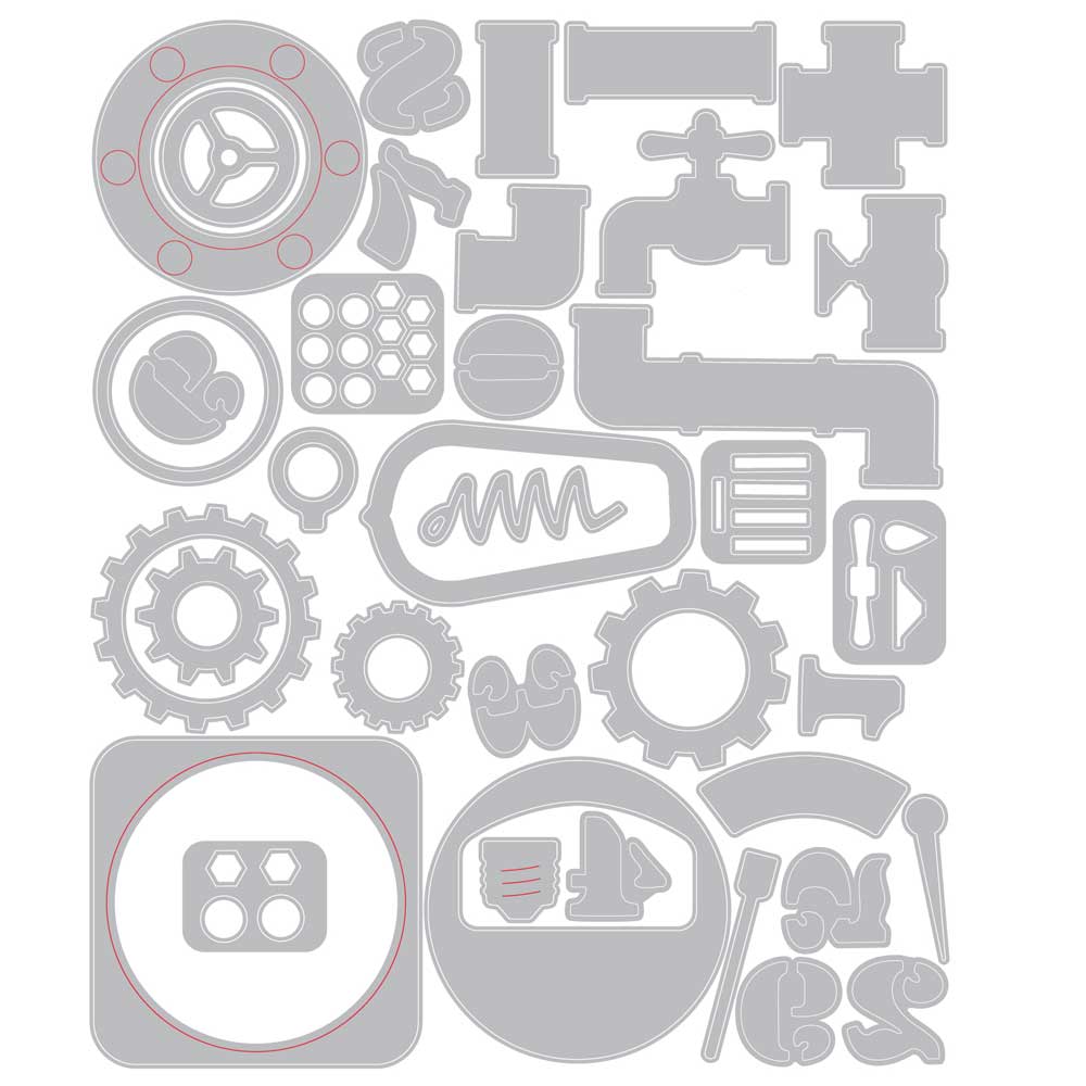 Tim Holtz Sizzix Vault Thinlits Dies - Industrial [666874] - Image 2