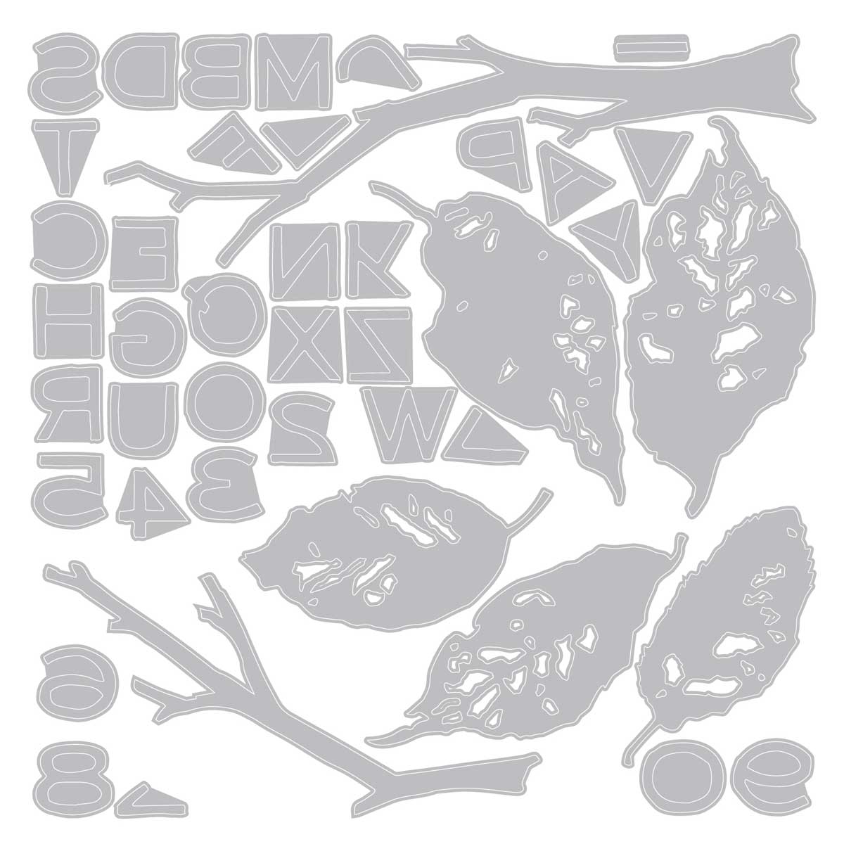 Tim Holtz Sizzix Vault Thinlits Dies - Leaves + Sticks [666914] - Image 2