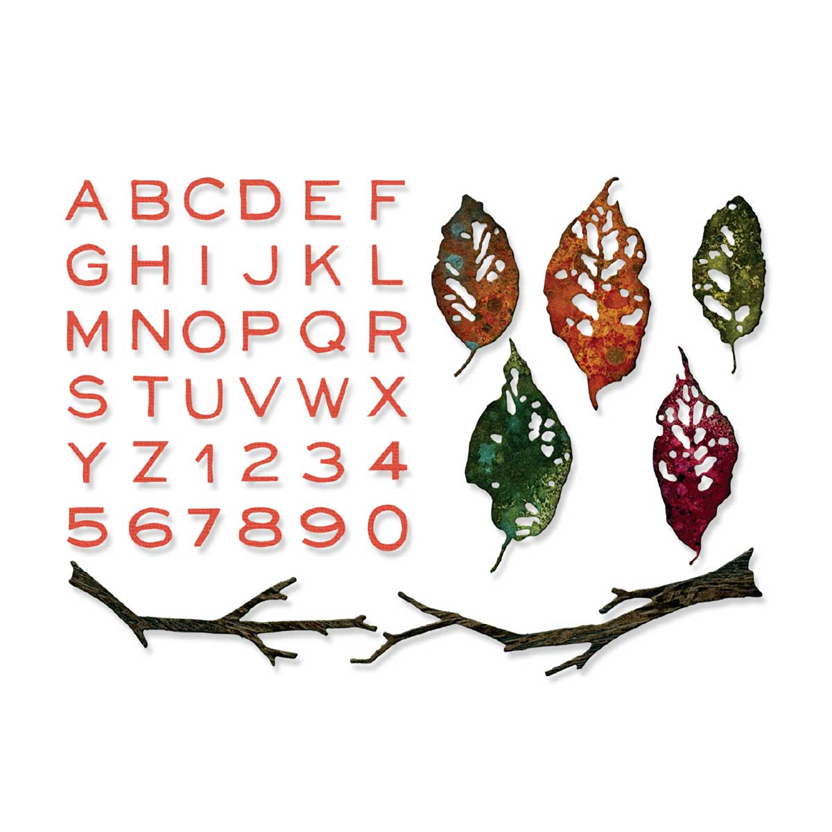 Tim Holtz Sizzix Vault Thinlits Dies - Leaves + Sticks [666914] - Image 3