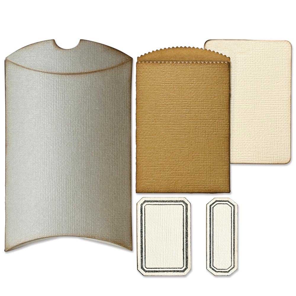 Tim Holtz Sizzix Vault Thinlits Dies - Pillow Box & Bag [666568] - Image 2