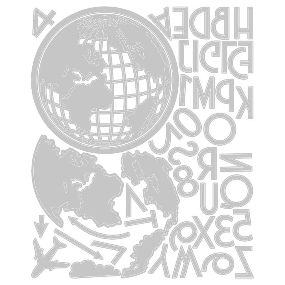 Tim Holtz Sizzix Vault Thinlits Dies - World Travel [666606] - Image 2