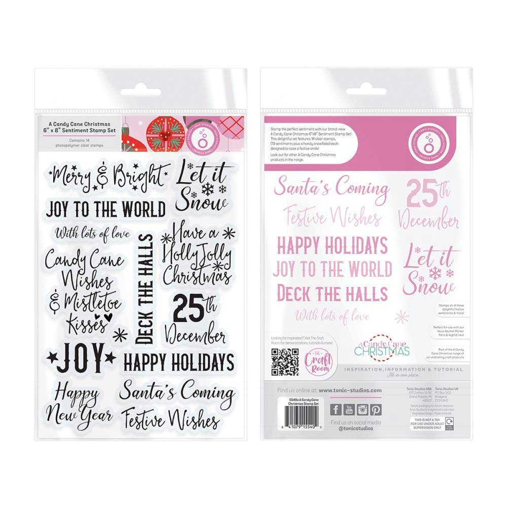 Tonic Studios A Candy Cane Christmas Collection - Clear Stamp Set - Sentiment [5540E] - Image 2