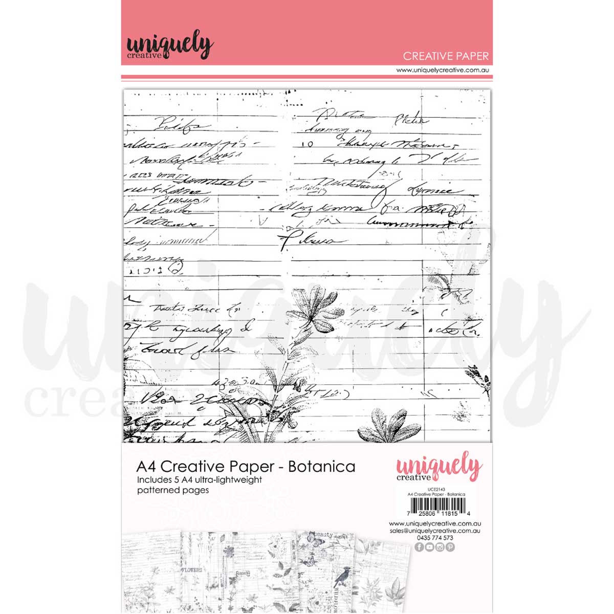 Uniquely Creative A4 Creative Paper - Botanica [UCE2143] - Joggles.com