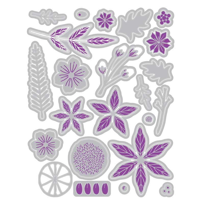 Vicki Boutin / Sizzix Stamps & Framelits - Winter Florals [667192] - Image 2