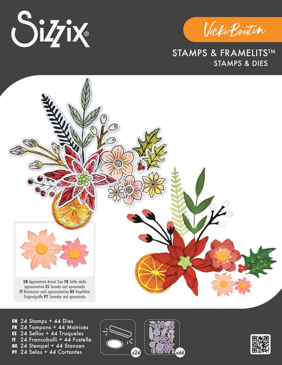 Vicki Boutin / Sizzix Stamps & Framelits - Winter Florals [667192]