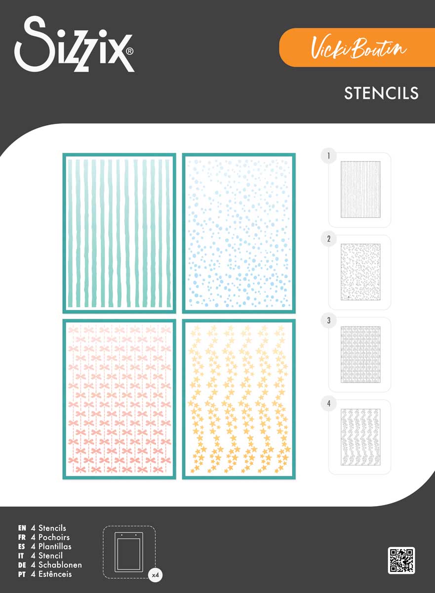 Vicki Boutin / Sizzix Stencils - Holiday Layering Stripes [667190]