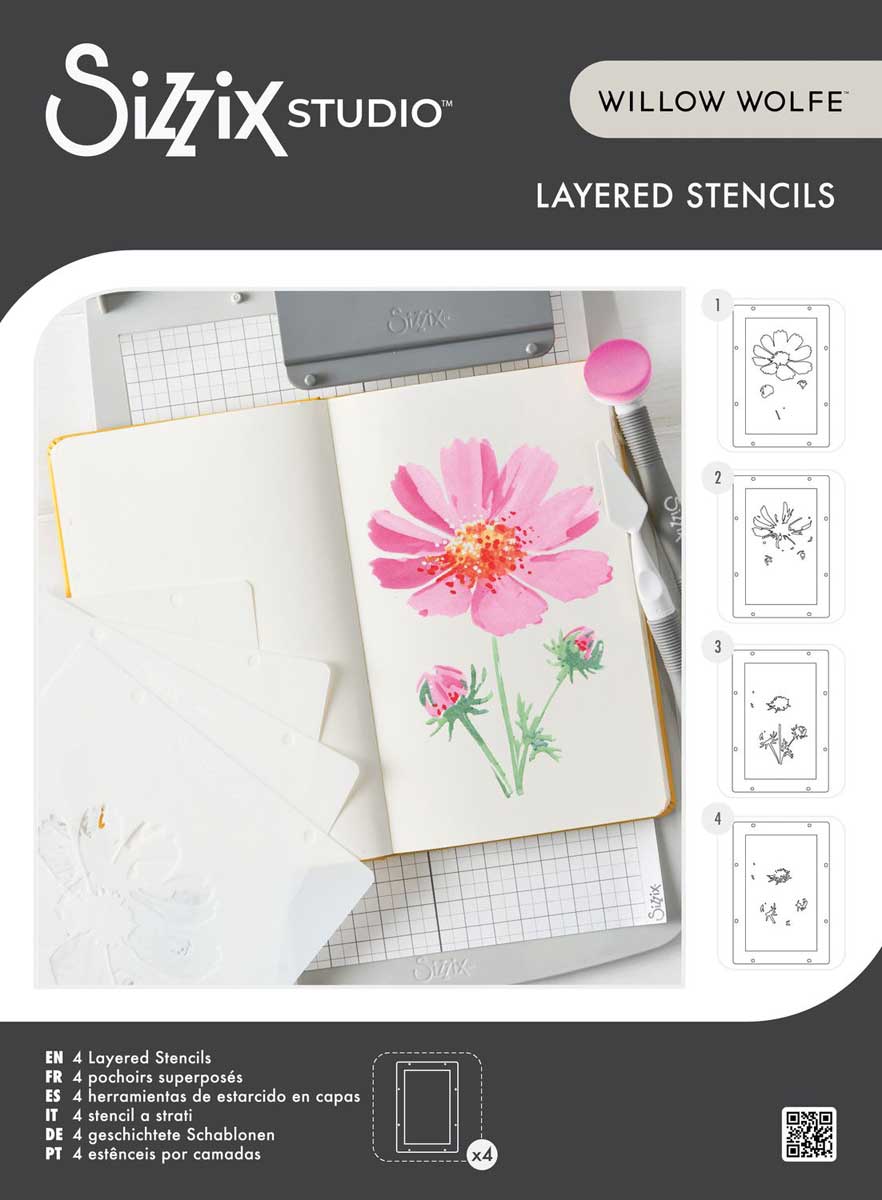 Willow Wolfe / Sizzix Layered Stencils - Cosmo [666921]