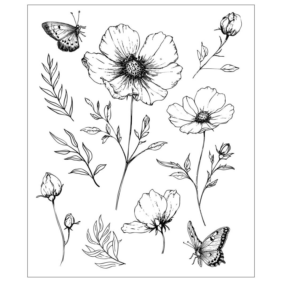 Willow Wolfe / Sizzix Stamps - Cosmo & Butterflies [666924] - Image 2