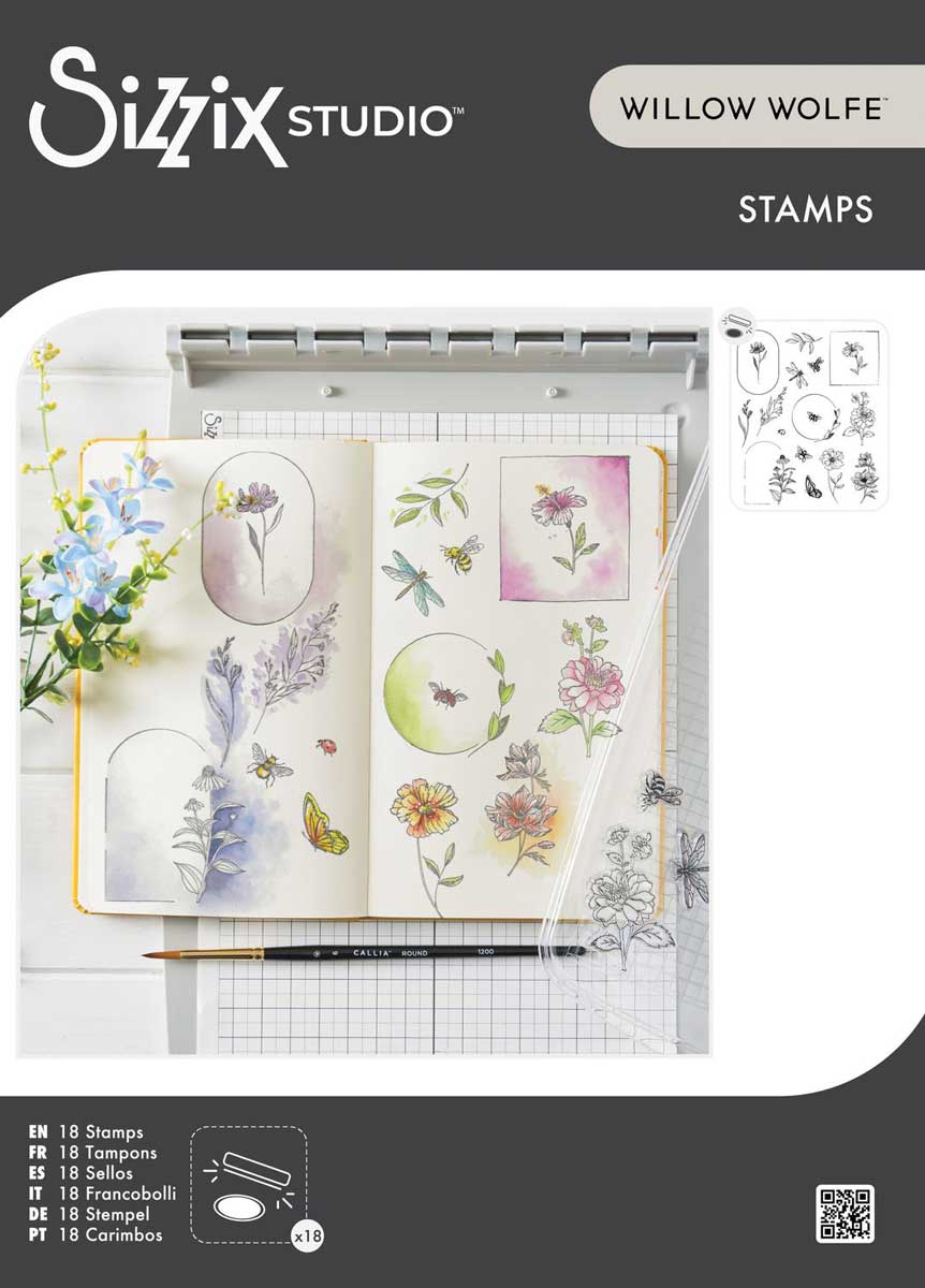 Willow Wolfe / Sizzix Stamps - Floral Frames & Mini Flowers [666925]