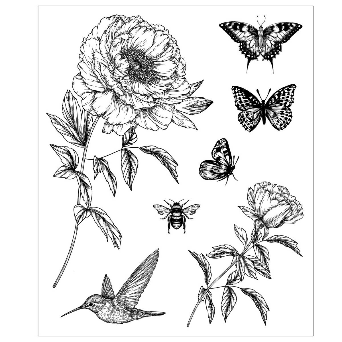 Willow Wolfe / Sizzix Stamps - Flowers & Creatures [666926] - Image 2