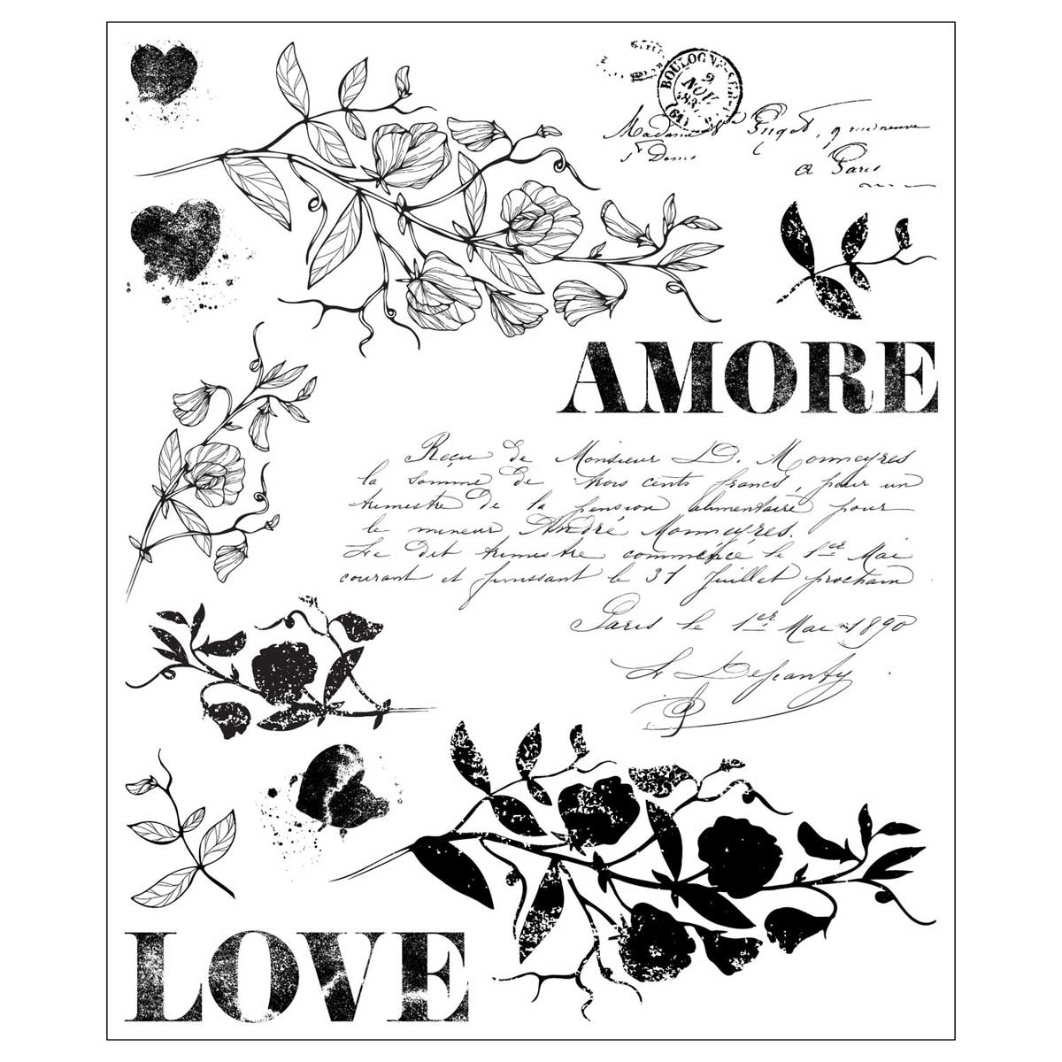 Willow Wolfe / Sizzix Stamps - Love Letters [667094] - Image 2