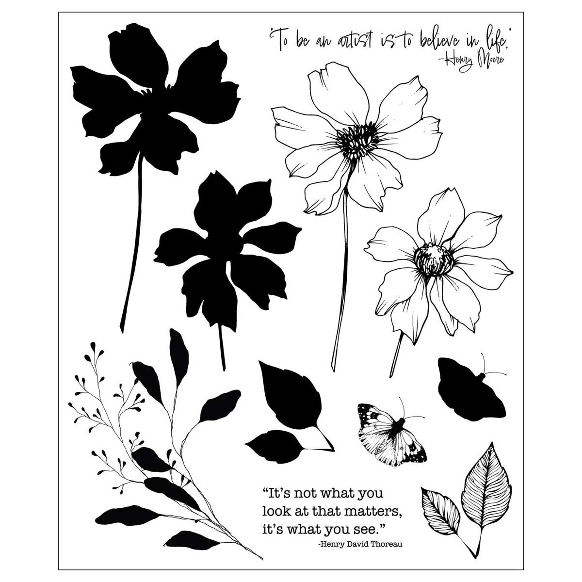 Willow Wolfe / Sizzix Stamps - Wild Blooms [667095] - Image 2