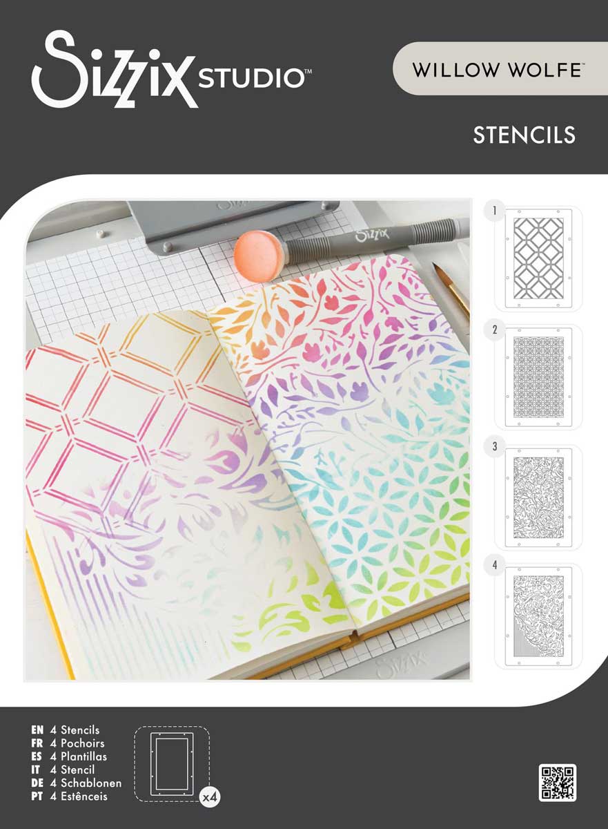 Willow Wolfe / Sizzix Stencils - Backgrounds [667004]