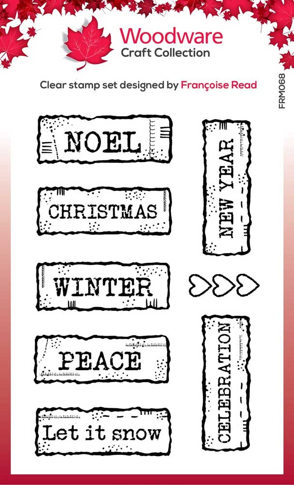 Woodware Craft - Clear Stamp - Christmas Old Labels