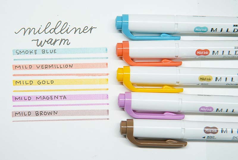 Zebra Mildliner Double Ended Highlighters Set Of 5 - Warm Colors [78305] - Image 2